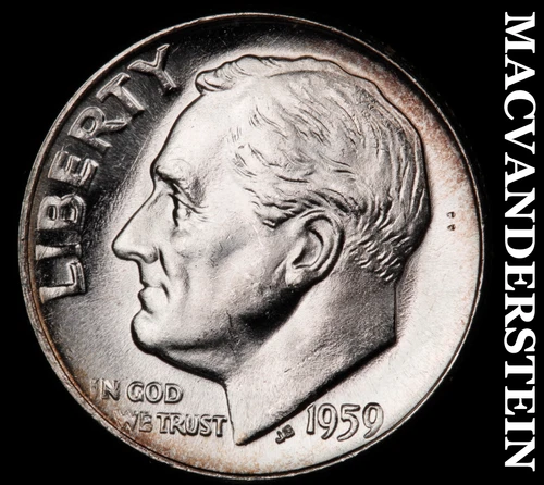 1959 Roosevelt Dime- Silver- Choice Gem Brilliant Unc Luster No Reserve #J2695