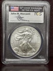2015-W Burnished Silver Eagle PCGS MS70 Mercanti Signed FDOI Washington DC