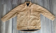 Vintage 90s Dickies Chore Blanket Lined Canvas Duck Work Jacket Coat XL Tan