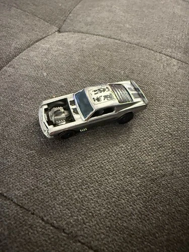 Hot Wheels Redline 1969 Mustang Boss Hoss Chrome with Black Stripes Hong Kong