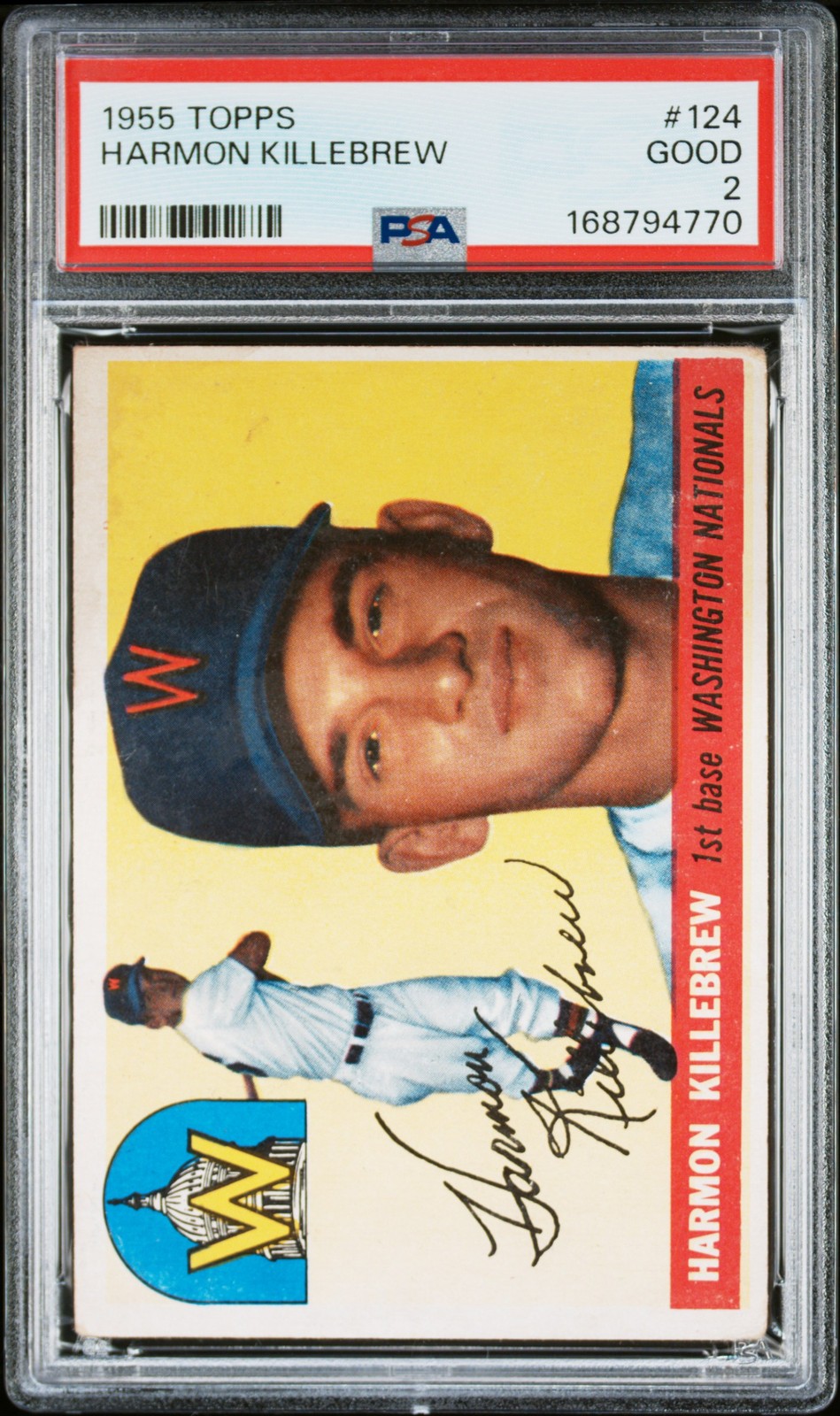 1955 TOPPS #124 HARMON KILLEBREW PSA 2