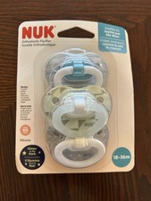 Nuk 3pk Orthodontic Pacifier Glow in the Dark Silicone 18-36M NEW