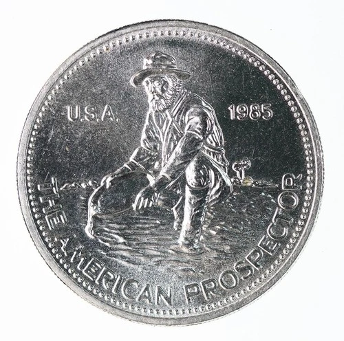 1985 Engelhard American Prospector .999 Fine Silver 1oz Round Eagle Back