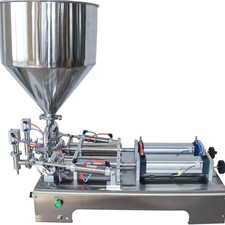 Liquid / Paste Filling Machine Double Heads Pneumatic Piston Filler Sauce/Cream