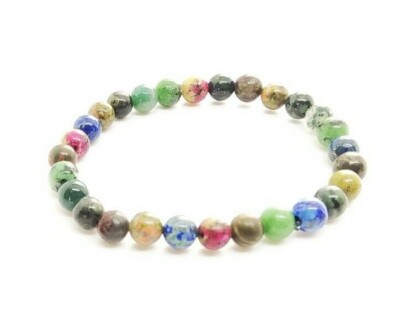 Regenwald Armband 6 mm Chrysokoll Kambaba Rubin Zoisit therapeutischer Edelstein 