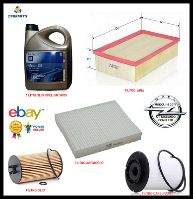 Kit Tagliando Mokka 1.6 CDTI - 4 Filtri + 5L Olio 5W30 Originale Per Diesel 136CV - Foto 9