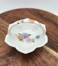 VTG Takahashi San Francisco Joy Miniature Porcelain Floral Trinket Basket 