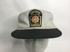 Vintage Pennsylvania State Police Trooper Snapback Hat Gray Made In USA