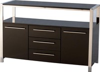 Charisma High Gloss 2 Door 3 Drawer Sideboard In Black Gloss And Chrome Charisma High Gloss 2 Door 3 Drawer Sideboard In Black Gloss And Chrome