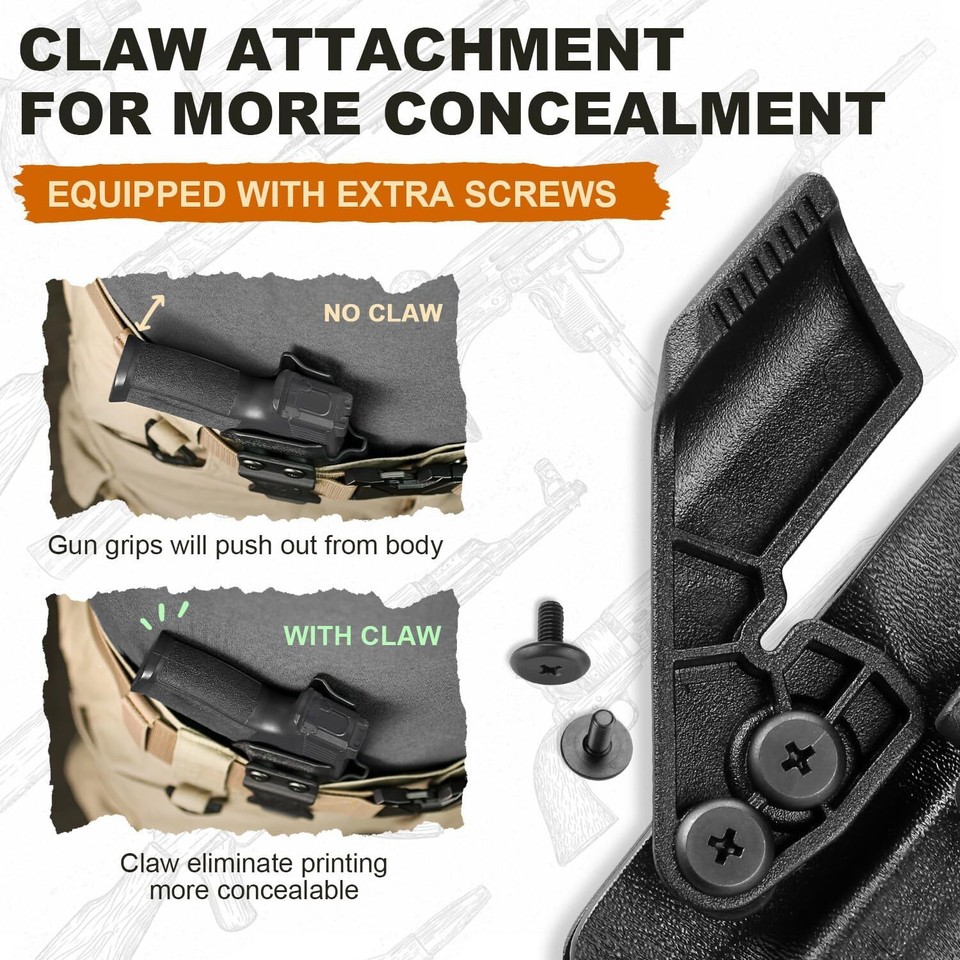 IWB Kydex Holster Optics Cut & Claw: Springfield Armory Hellcat Pro ...