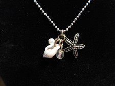 15-17" Silver-tone Bead Chain with Shell  Starfish Pendant Necklace - 33