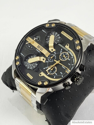 DIESEL　腕時計 NEW Diesel Mr Daddy 2.0 Black Silver Gold DZ7459 Large Mens