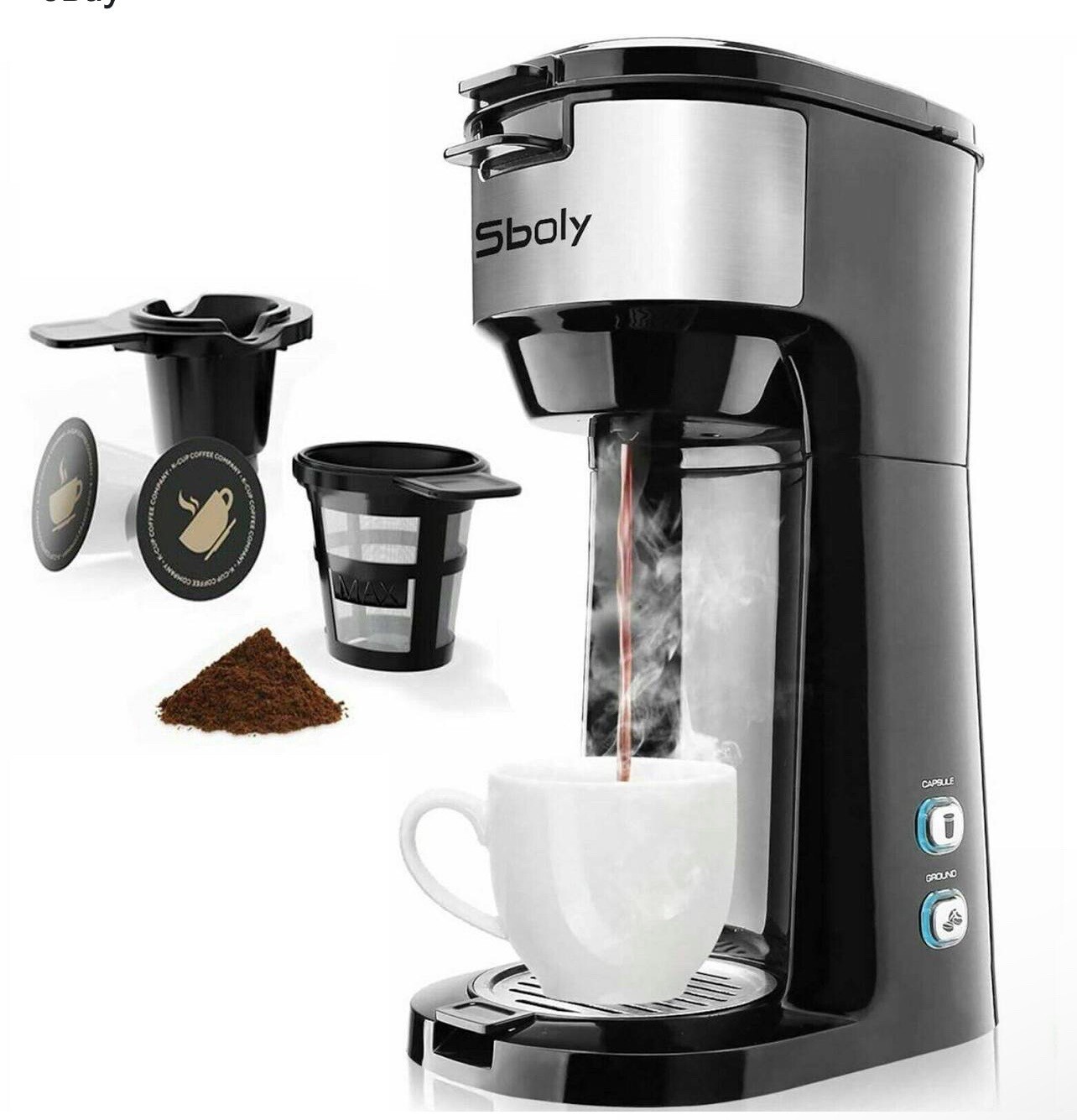 Brewer K-cup Pod & Ground Coffee