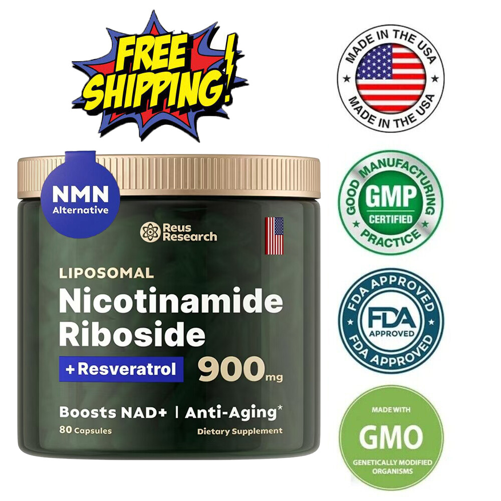 Nicotinamide Riboside+Resveratrol NAD+ Supplement 900mg Anti-Aging -free shipp