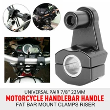 Universal Pair 7/8'' 22mm Motorcycle HandleBar Fat Bar Mount Clamps Riser USA2