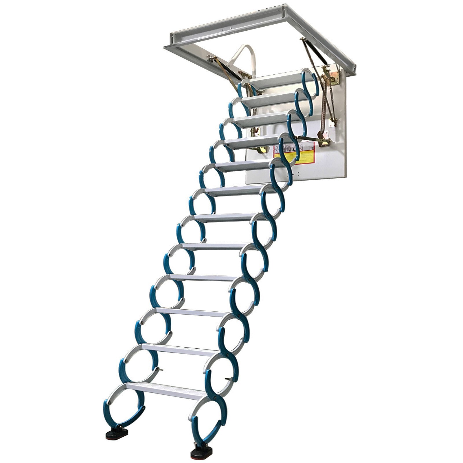 Blue Attic Pull Down Ceiling Ladder Stairs Folding Loft Ladder Stair 27 ...