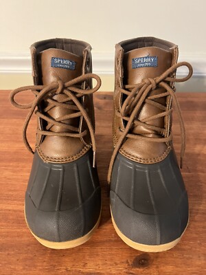 Sperry Unisex Size 5M (US) Brown Leather/Rubber Duck Boots