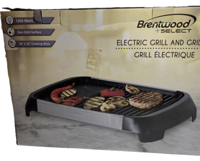 Brentwood Select TS-641 1200W Electric Grill,Griddle, Stainless Steel