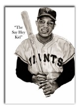 2015 WILLIE MAYS # 1 SFG 18/24 ORIGINAL PRINT ART SKETCH CARD ARTIST SIGNED