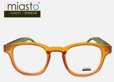 MIASTO "CIAO COLOR" PREPPY ROUND/ SQUARISH KEYHOLE READING GLASSES 1.75 ORANGE