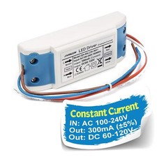 LED Driver 300mA Constant Current Output 60V-120V Input 100-240V AC-DC 2...