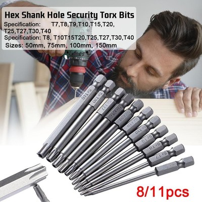 Tamper Proof Star Impact Driver Bit Set Security Screwdriver Hex Bits Shank A4U2