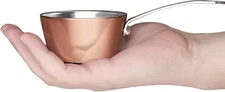 Macevia Mini Sauce Pan,Copper Stainless Steel Butter Warmer Small Pot with Handl