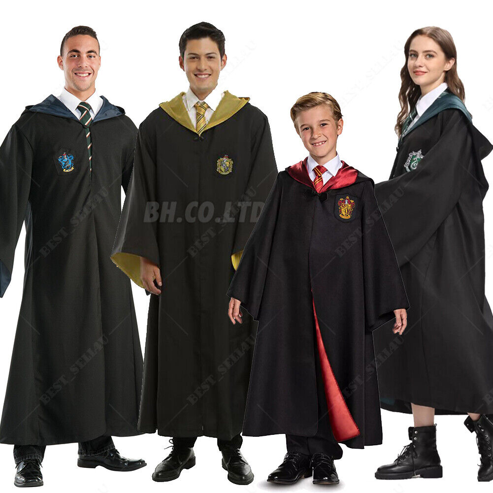 Harry Potter Gryffindor Ravenclaw Slytherin Robe Cloak Tie Costume