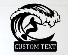 Personalized Surfer Metal Name Sign, Home decor, Outdoor Decor, Decorative, Gift