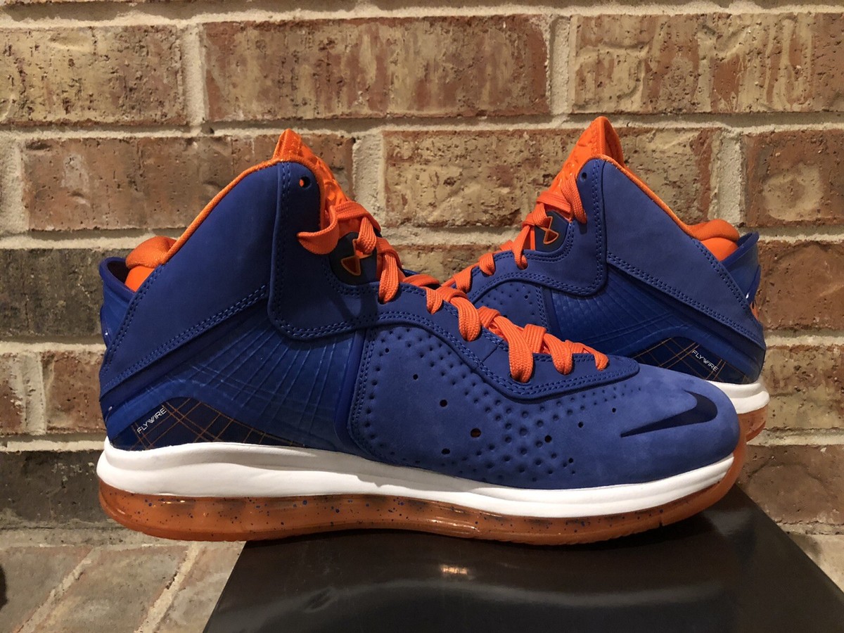 New 9.5 Nike LeBron 8 QS HWC Hardwood Classic Blue Orange NY