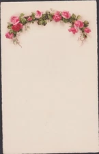 ANTIQUE BLANK CARDS for printing a MENU-QTE / 3 CARDS-BEAUTIFUL FLORAL FRIEZE