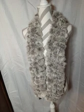 CEJON Accessories Inc. Genuine Gray Grey Rabbit Fur Balls Scarf 60" 120 balls