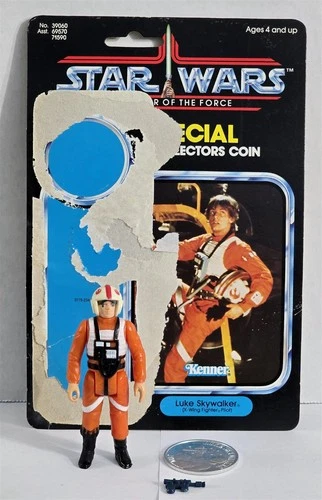 B-185 VINTAGE 1980'S KENNER STAR WARS POTF X-WING LUKE COMPLETE W/ CARD BACK