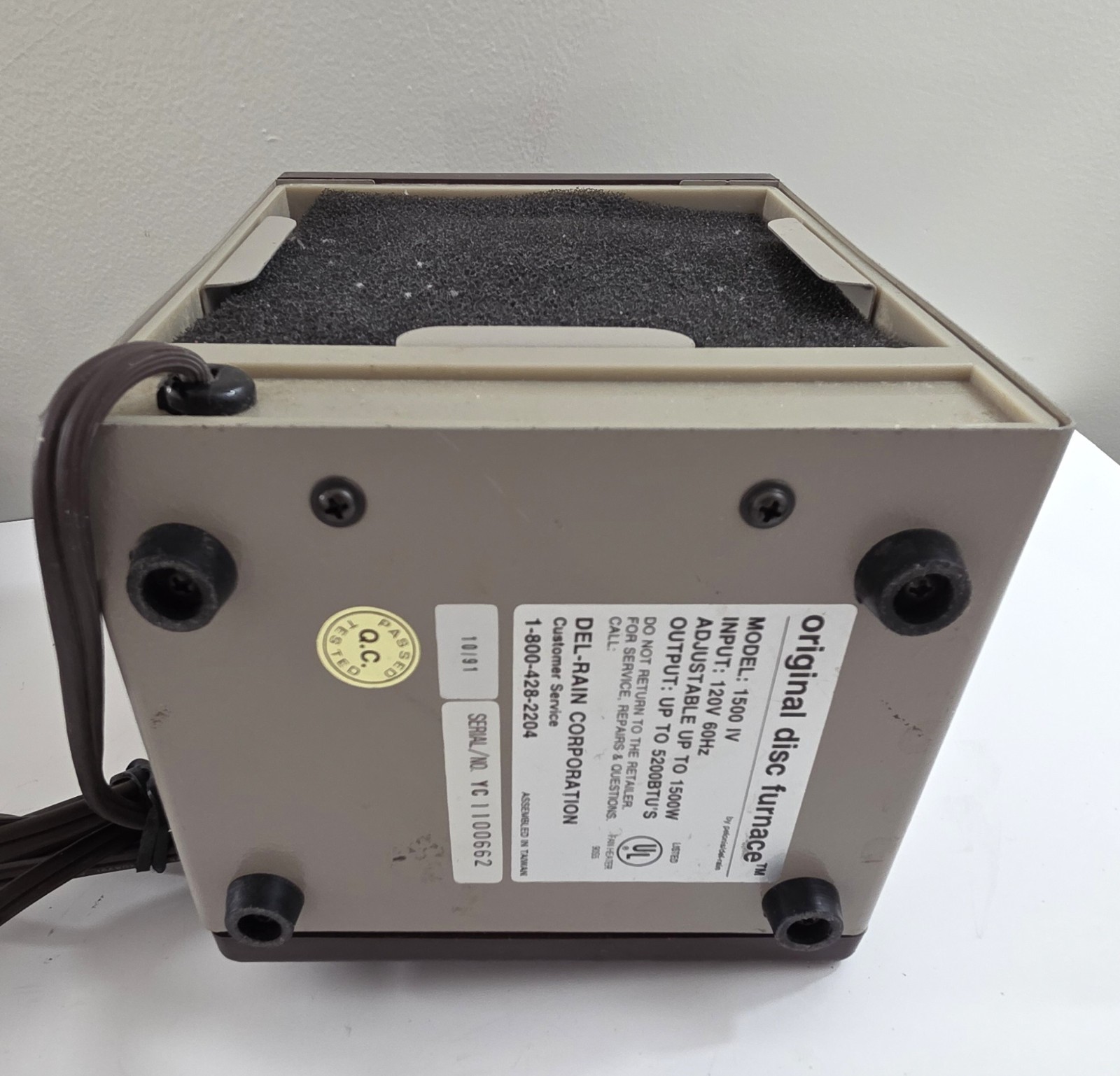 Pelonis Del Rain Original Disc Furnace Model 1500-IV  Ceramic Space Heater