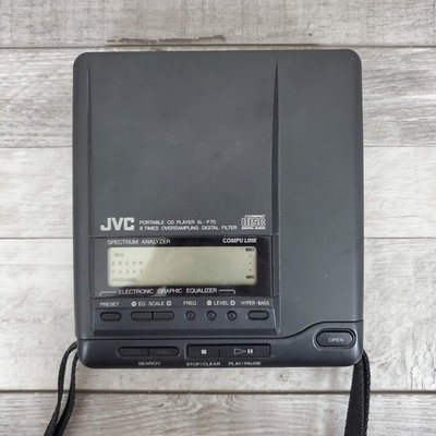 JVC Portable CD Player XL-P70 Black 1991 Vintage TESTED AND