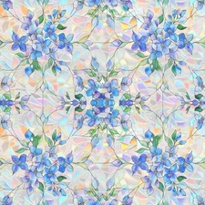 Window Privacy Film Stained Glass Decorations Static Clings Window Tint Stick...