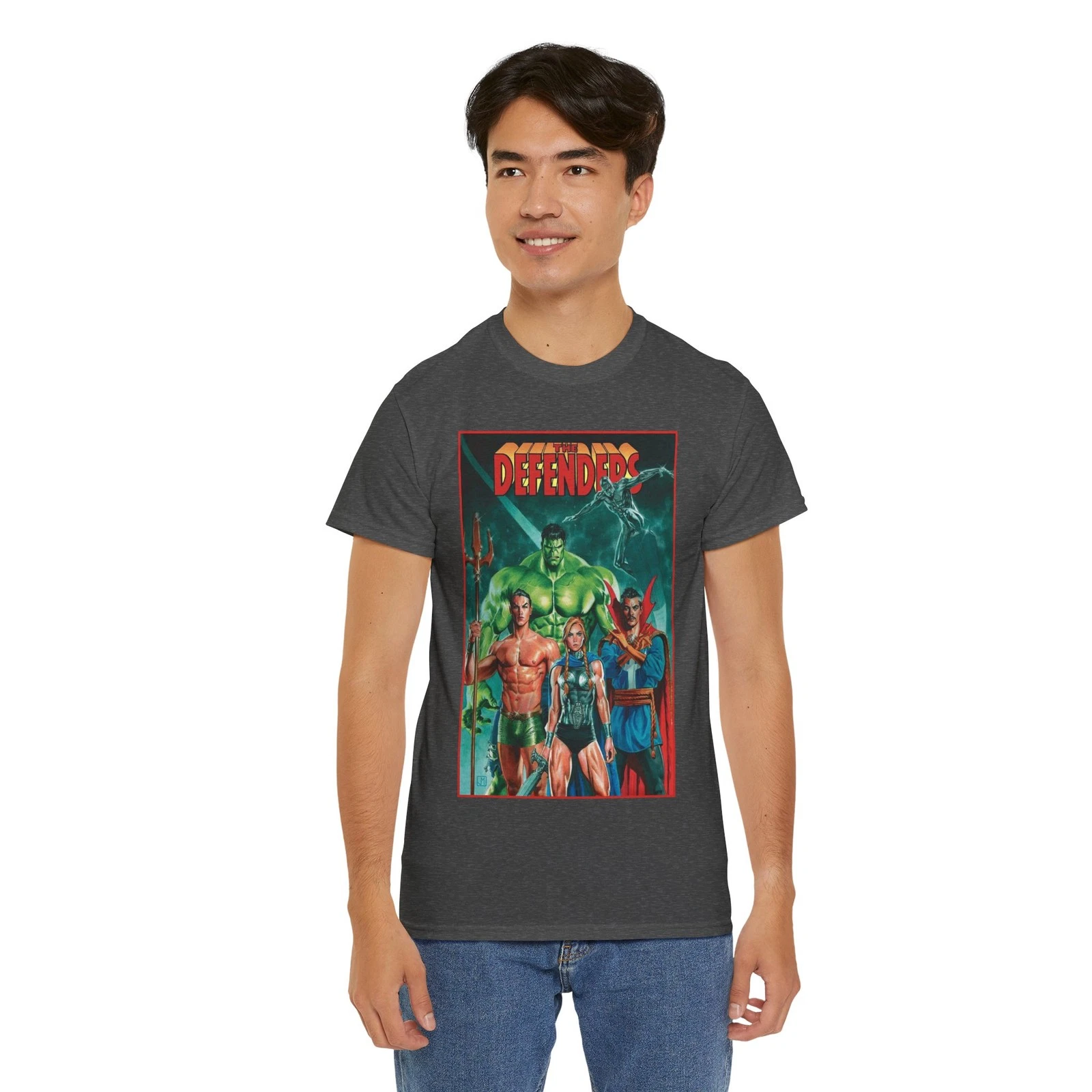 Defenders T-Shirt - Dr Strange, Valkyrie, Hulk, Namor, Silver Surfer - Marvel