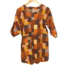 70s Vintage Design House Patchwork Smock Made Japan Cottagecore Prairie Heritage