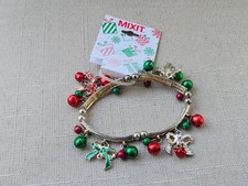 Christmas Women Snowflake and Bells Stretch Bracelet Multicolor