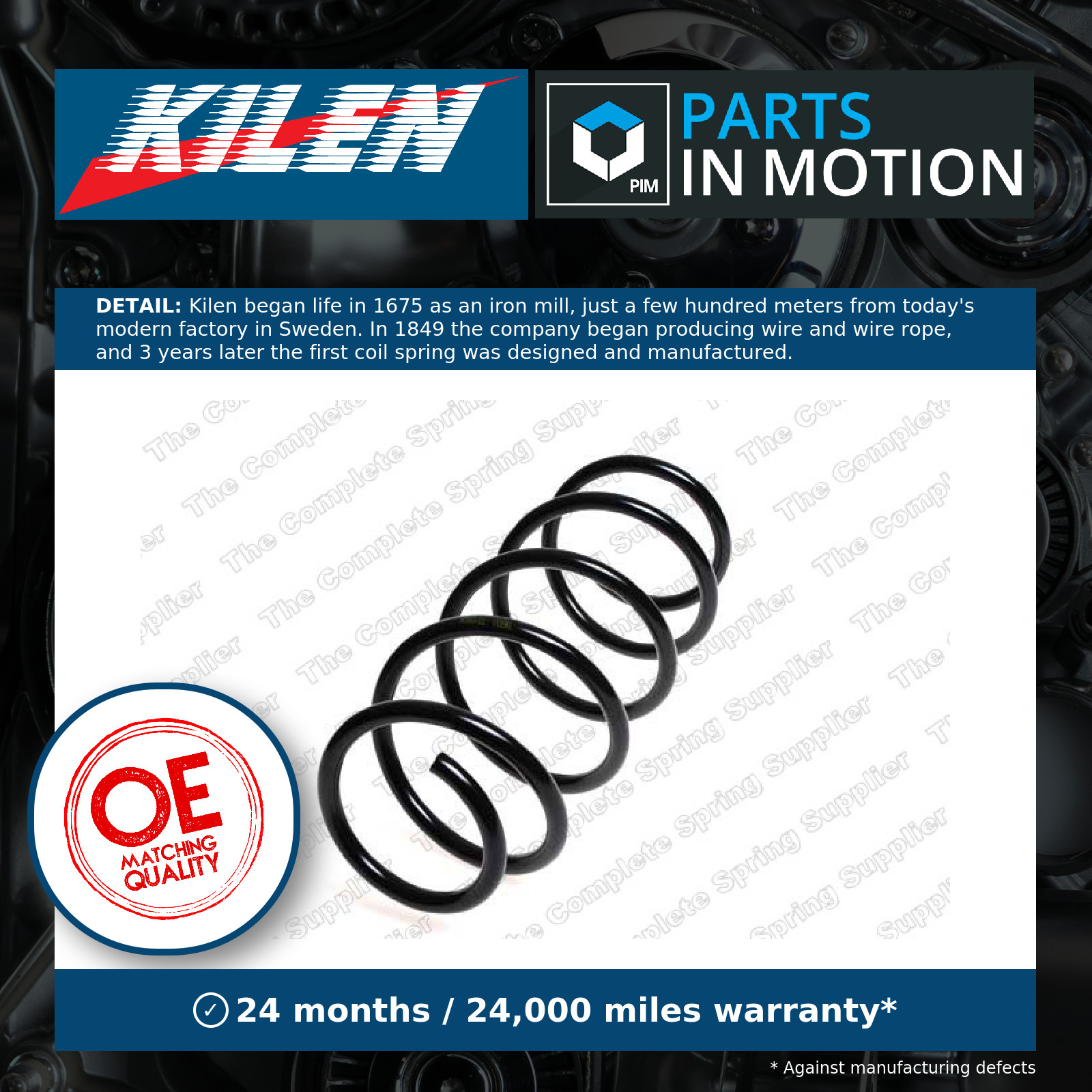 Coil Spring Front 12166 Kilen Suspension 50704260 51856843 Quality Guaranteed