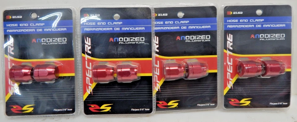 LOT OF 4 Packs Red Aluminum Fuel Line Ends Magna Clamp 5/16 ID Fuel Line Hose - Image 4 of 4