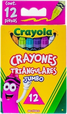 Crayola Jumbo Triangular Crayons 12 Ct Assorted Colors Kids Art Supplies Non-Tox