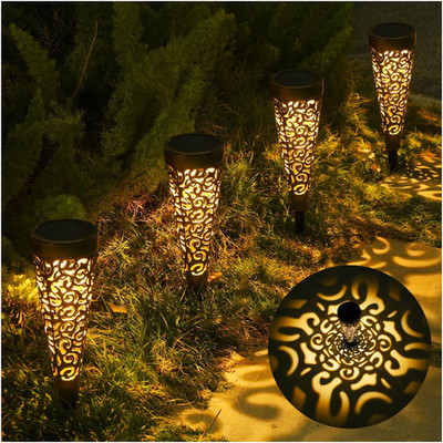 Solarleuchten Garten 4 Stück Bronze LED Wegeleuchten für Außen