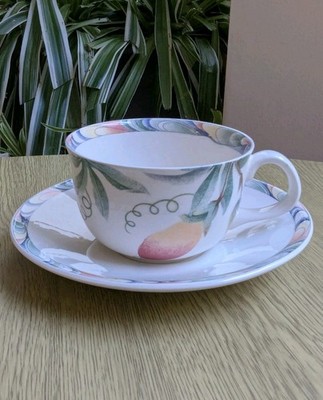 Barratts exotische Obsttassen & Untertassen sehr bunt Vintage Geschirr top 
