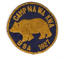 BSA Old 1927 Felt Camp Na Wa Kwa Patch Mount Lassen Area Council NorCal