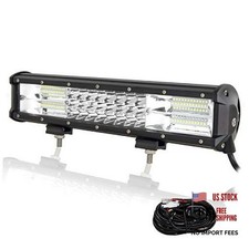 Combo 15" - 216W Led Light Bar with Wiring Harness Spot Flood
