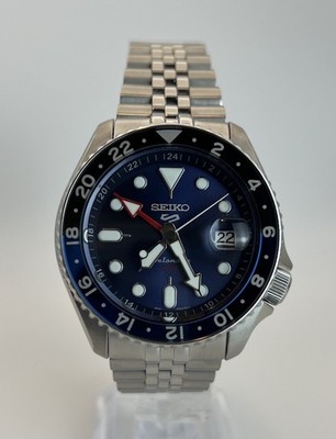 Seiko 5 Sports GMT SSK003K1   Automatik Herrenuhr   Blaues Zifferblatt Edelstahl