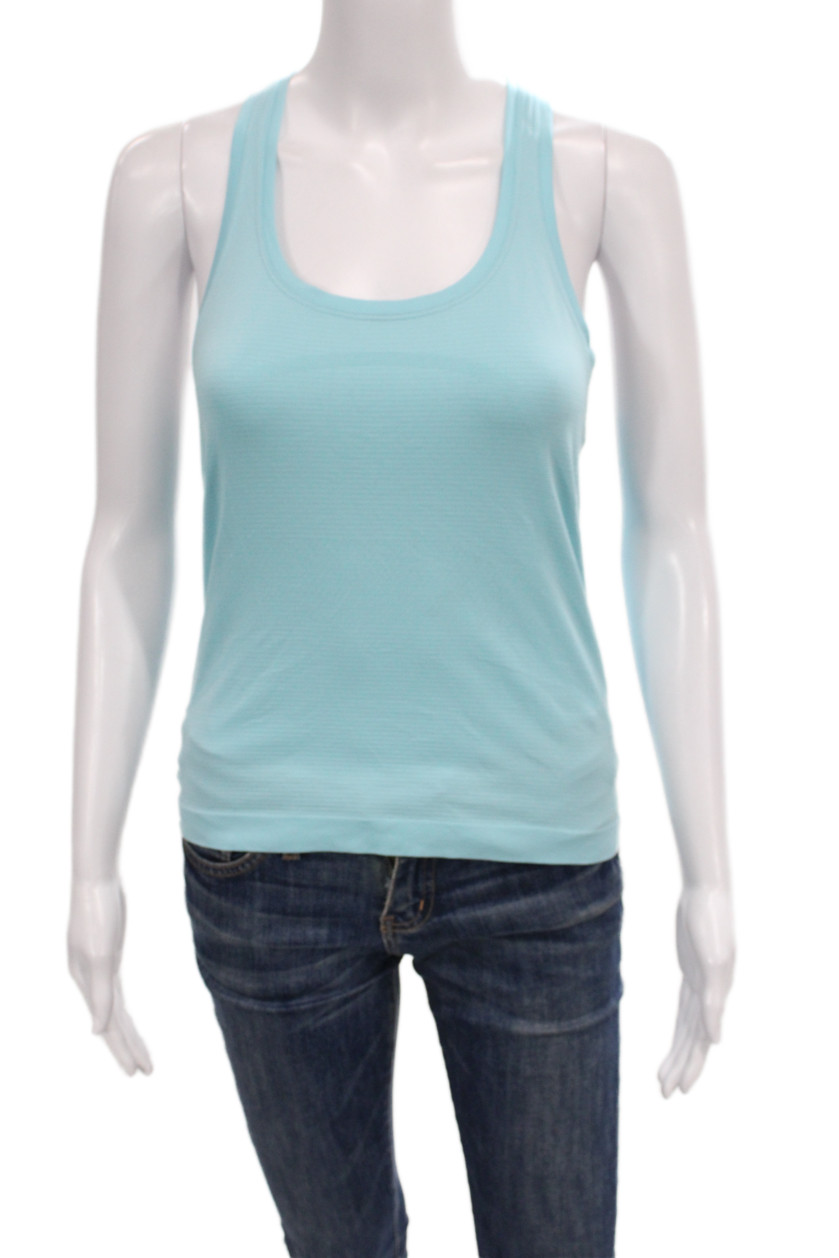 Lululemon Women Light Blue Basic Sleeveless Tank Round Neck Size 6Free Shipping in US $100+ Orders | $6.95 Orders Below