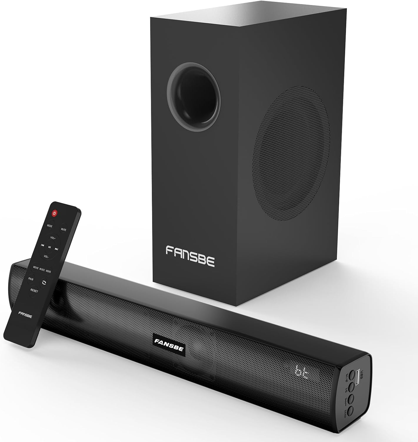 Home Theater Sound Bar Subwoofer Bluetooth Surround Speakers Wall Mountable