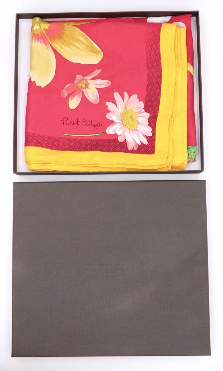 PATEK PHILIPPE SILK SCARF FOULARD PAÑUELO SEDA SCIARPA ORIGINAL BOX PINK 86x86cm